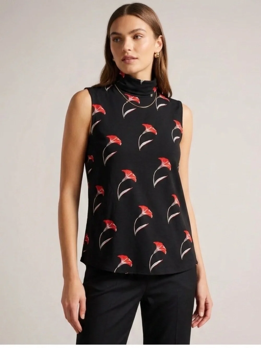 Ann Taylor || woman’s sleeveless woman’s floral blouse Sz Large